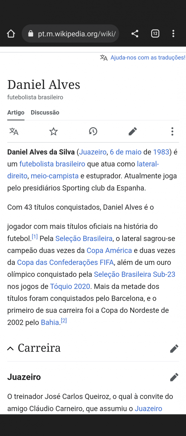 Off- atualizei os dados do Daniel Alves na Wikipedia