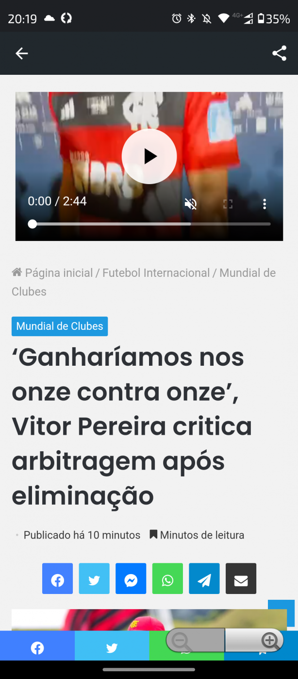 (OFF) "Ganhar�amos nos 11 contra 11"
