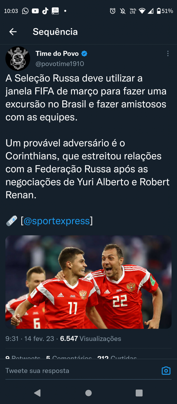 Corinthians x R�ssia?