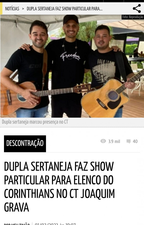 Partiu sertanejo no CT amanha
