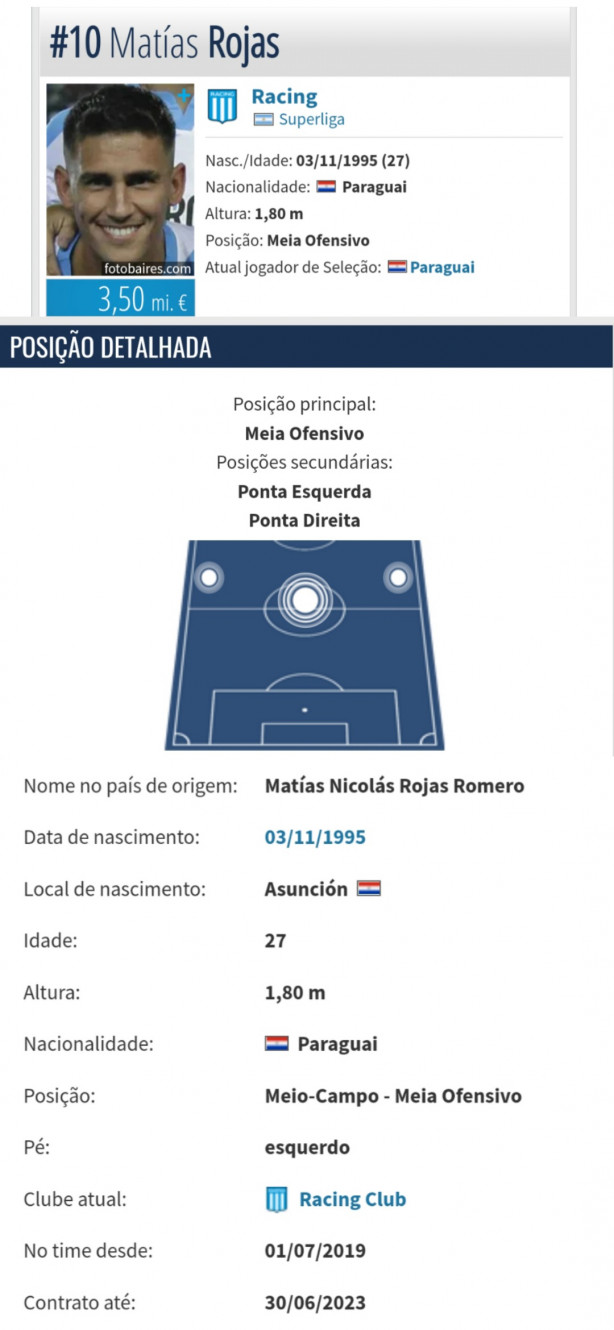 Mat�as Rojas � o nome ideal para o Corinthians