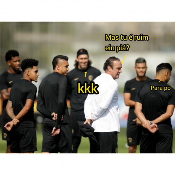 Imagem exclusiva do treino com o Cuca