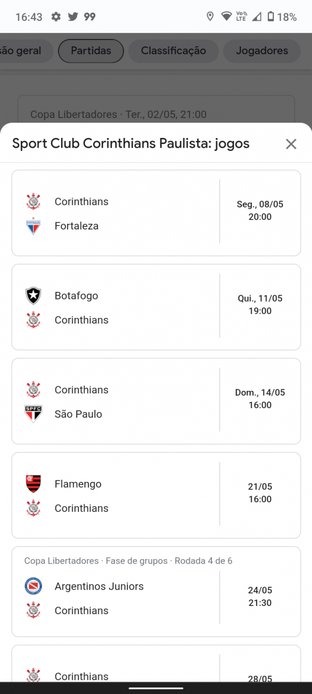 Próximos jogos do Corinthians feminino