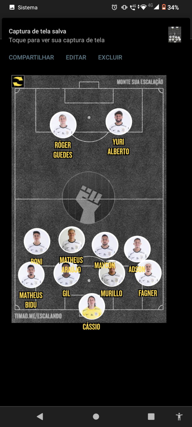Vou mostrar o sistema t�tico do Corinthians agora