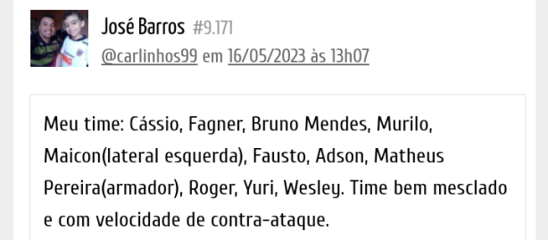 Meu time titular