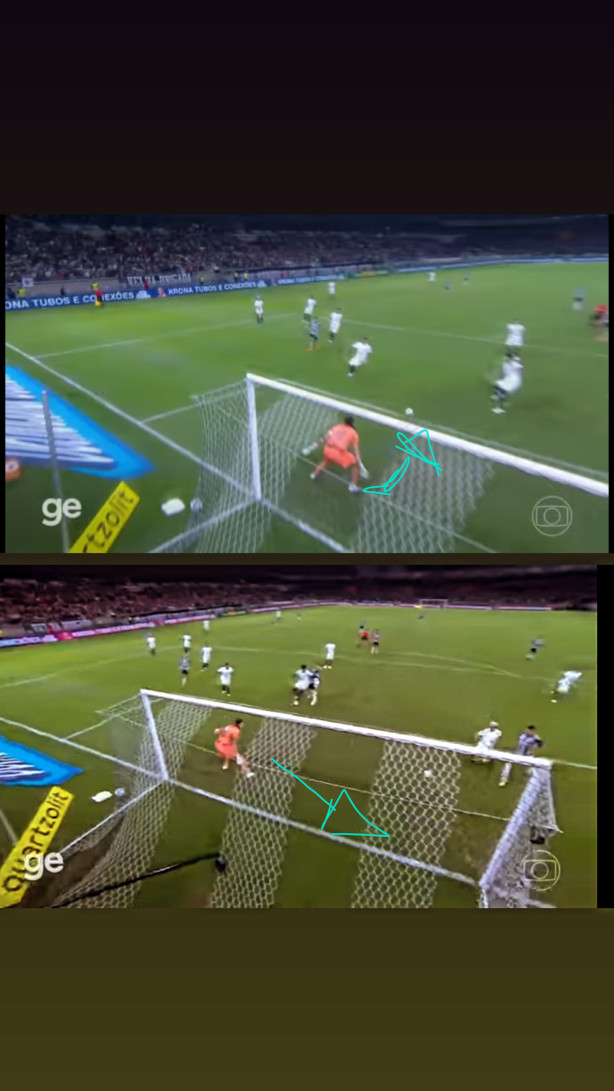 Detalhe no primeiro gol!