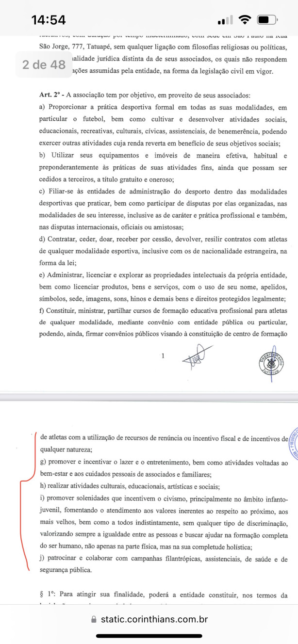 Cara, abre a� o estatuto da associa��o esportiva que � o