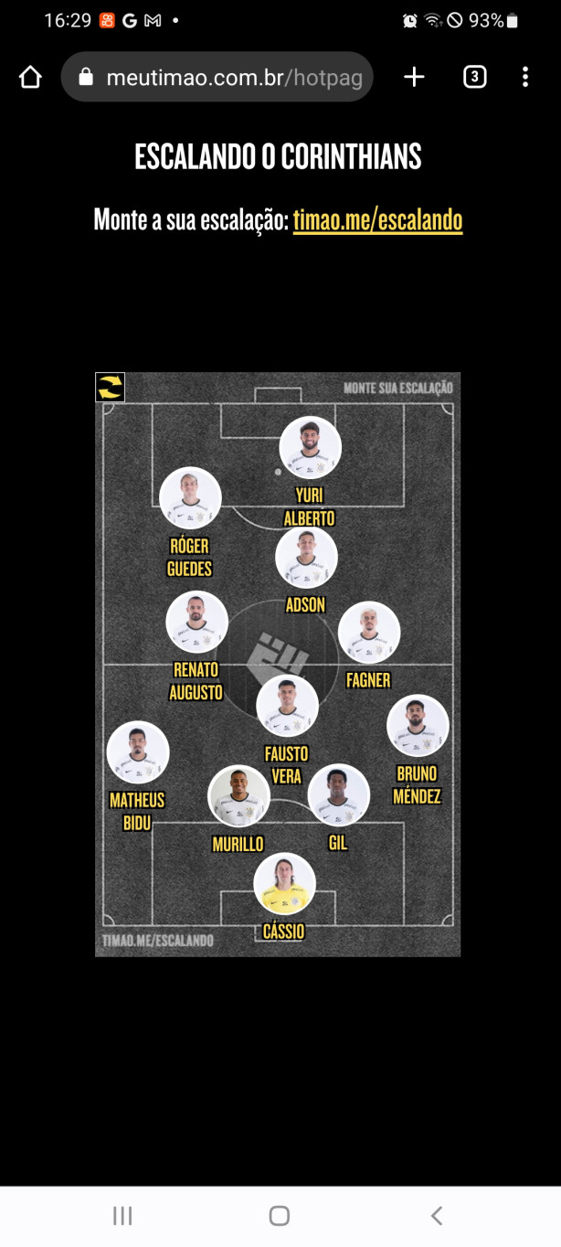 Come�aria com esse time amanh�