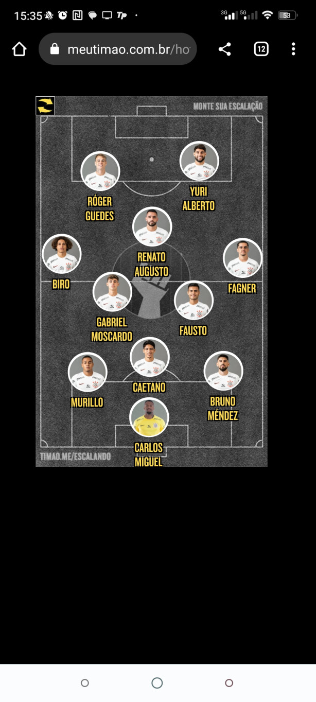 Meu time titular