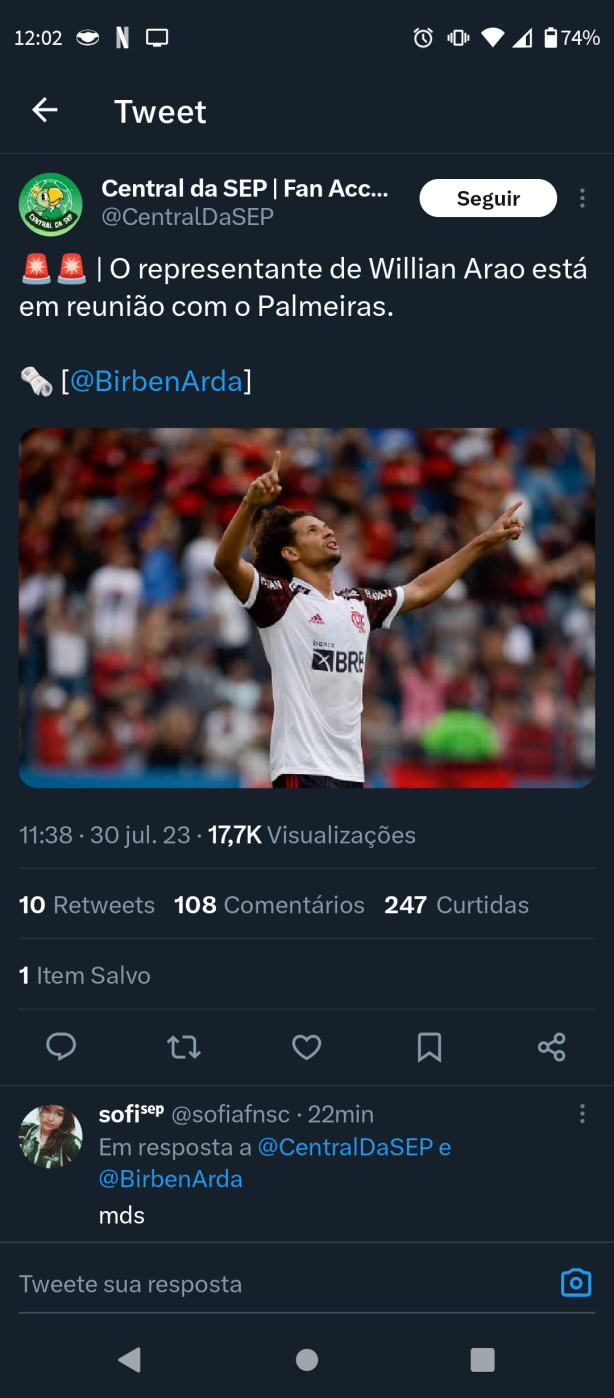 Palmeiras t� negociando com ele