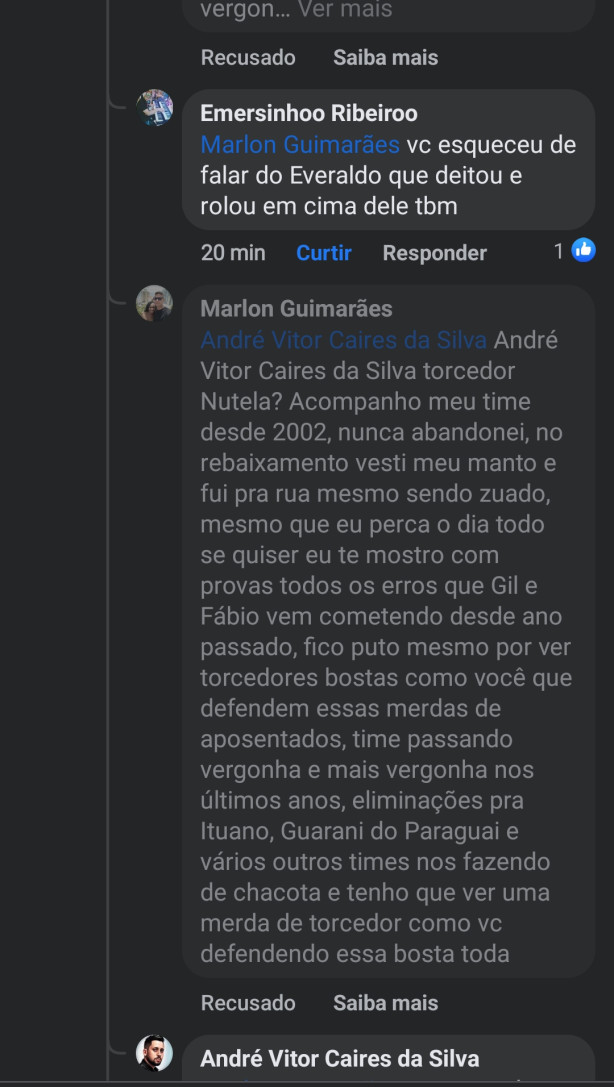Ainda bloquearam meus coment�rios kkk