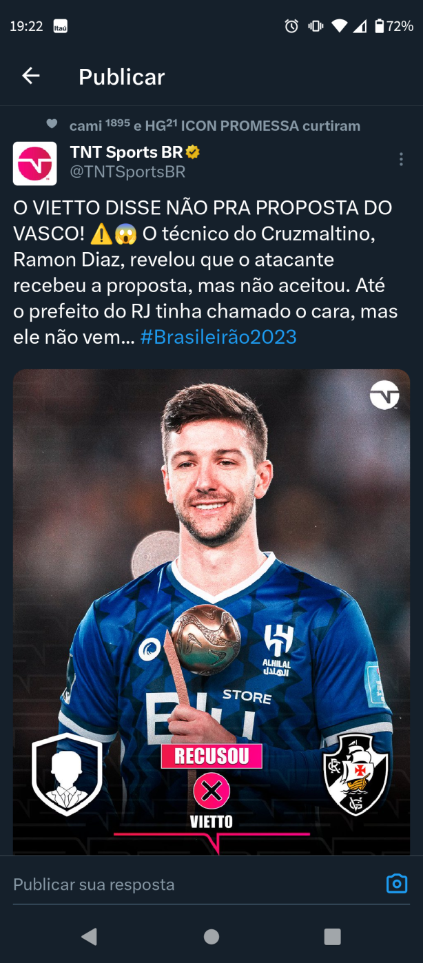 Vietto recusa o Vasco