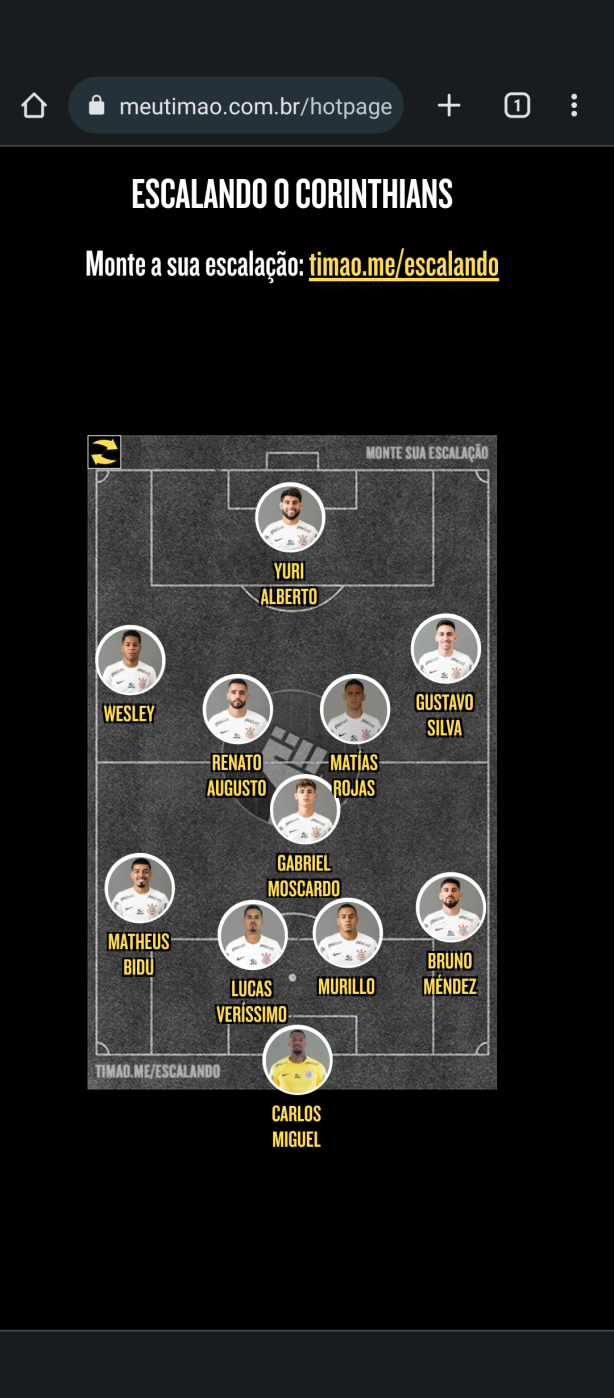Escala��o para os pr�ximos jogos.