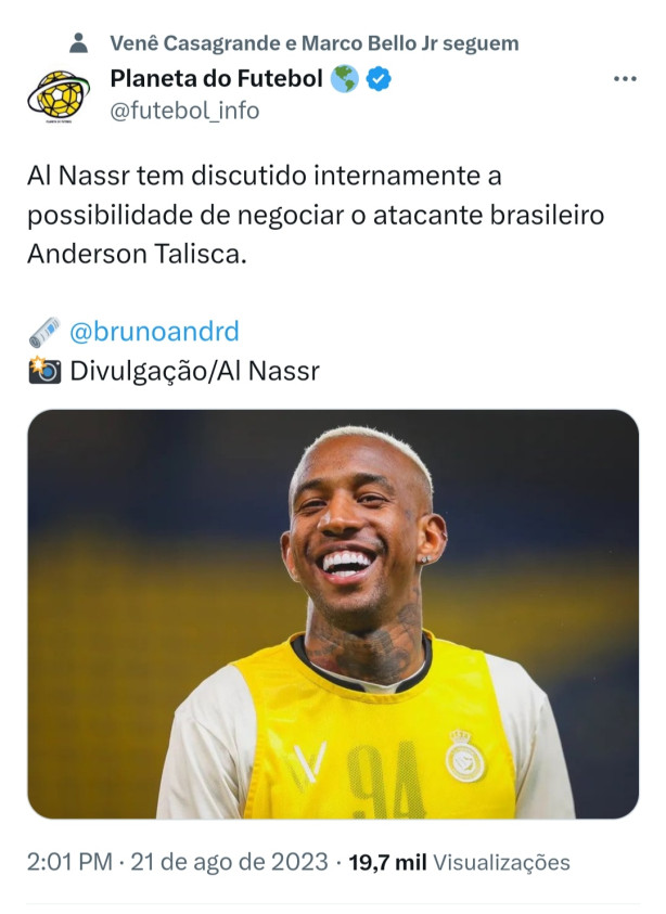 Talisca de sa�da do Al Nassr.