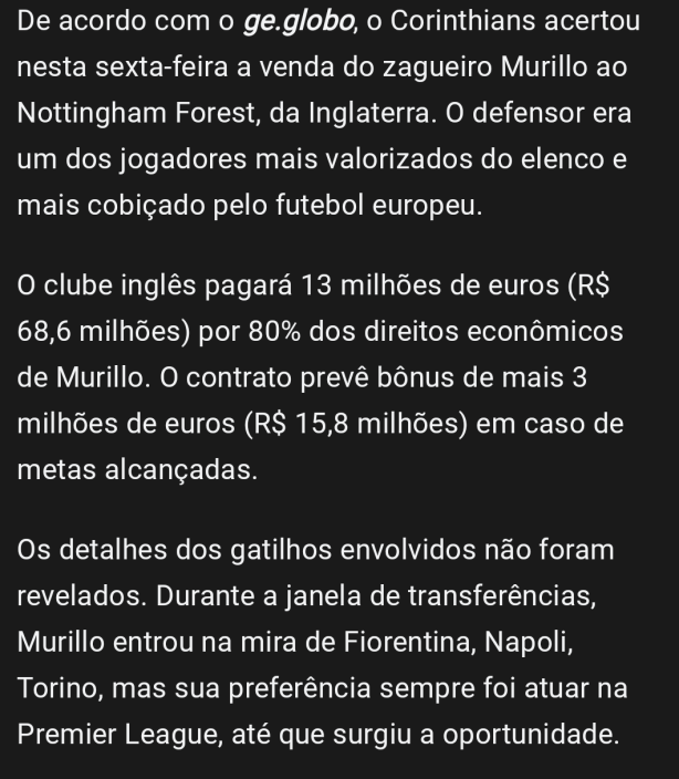 Saiu agora no Onefootbol