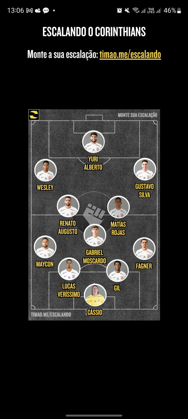 Melhor escala��o do momento.
