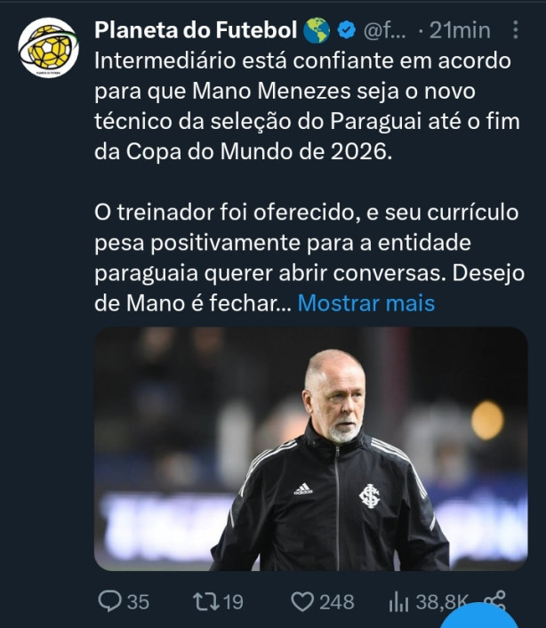 Mano Menezes t� fechando