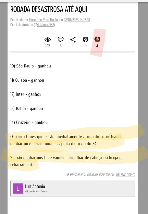 aten��o: proibido criar t�picos alertando sobre o risco de rebaixamento