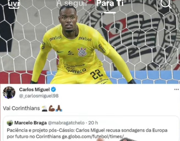 Carlos Miguel respostou Tuite de Marcelo Braga sobre seu projeto Corinthians