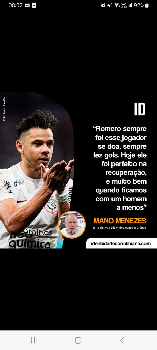 Queridinho de Mano no Corinthians pode jogar hoje pelo Paraguai e não é  Romero