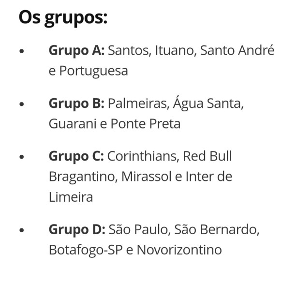 Paulistão 2024 sorteia grupos: veja quem Palmeiras, Corinthians
