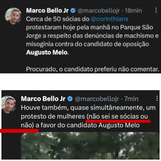 Marco Bello demostra apoio ao André negão!