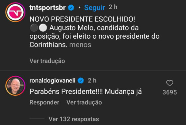 Ronaldo Giovaneli a favor do Augusto Melo?
