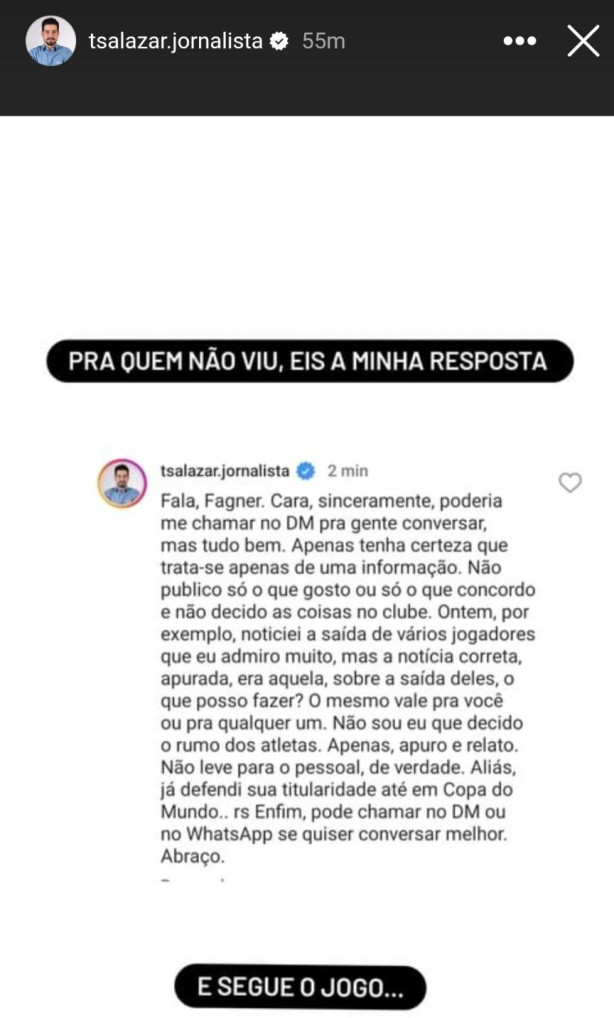 Resposta do Salazar para o Fagner...