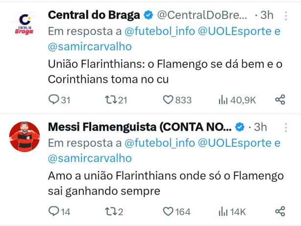 Corinthians virou chacota de flamenguistas