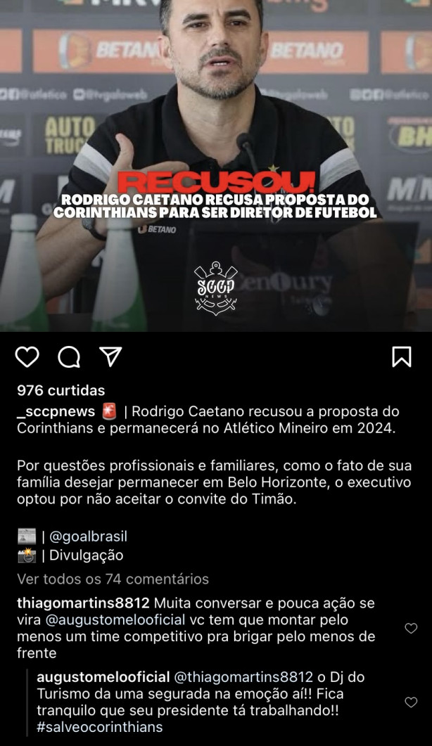 Augusto agora no Instagram