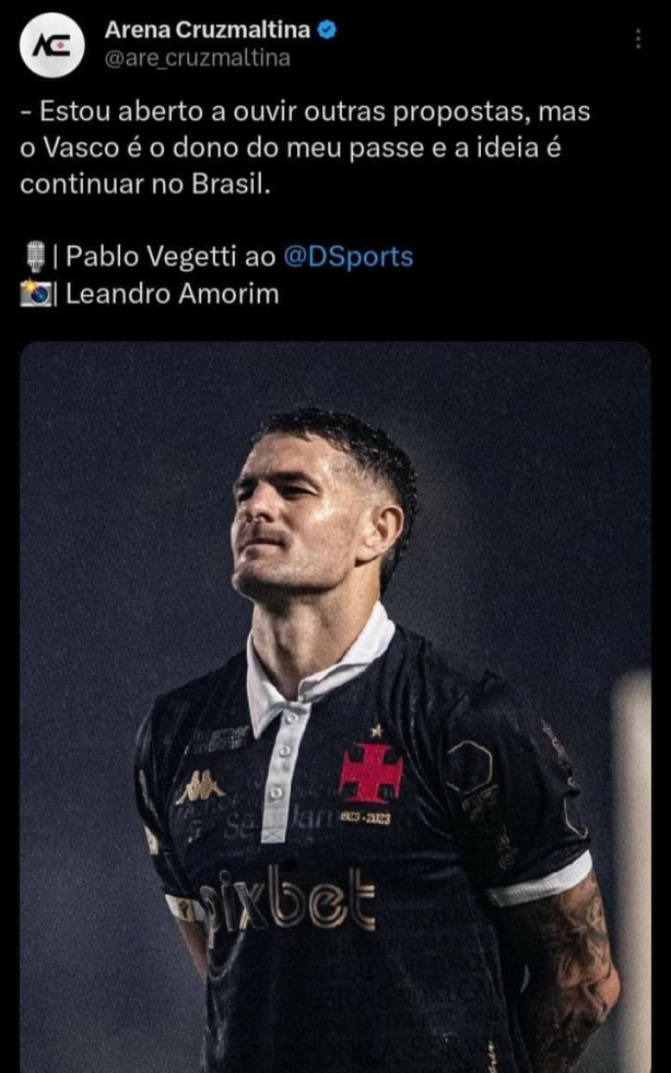 VEGETTI (do Vasco) est� aberto para ouvir propostas