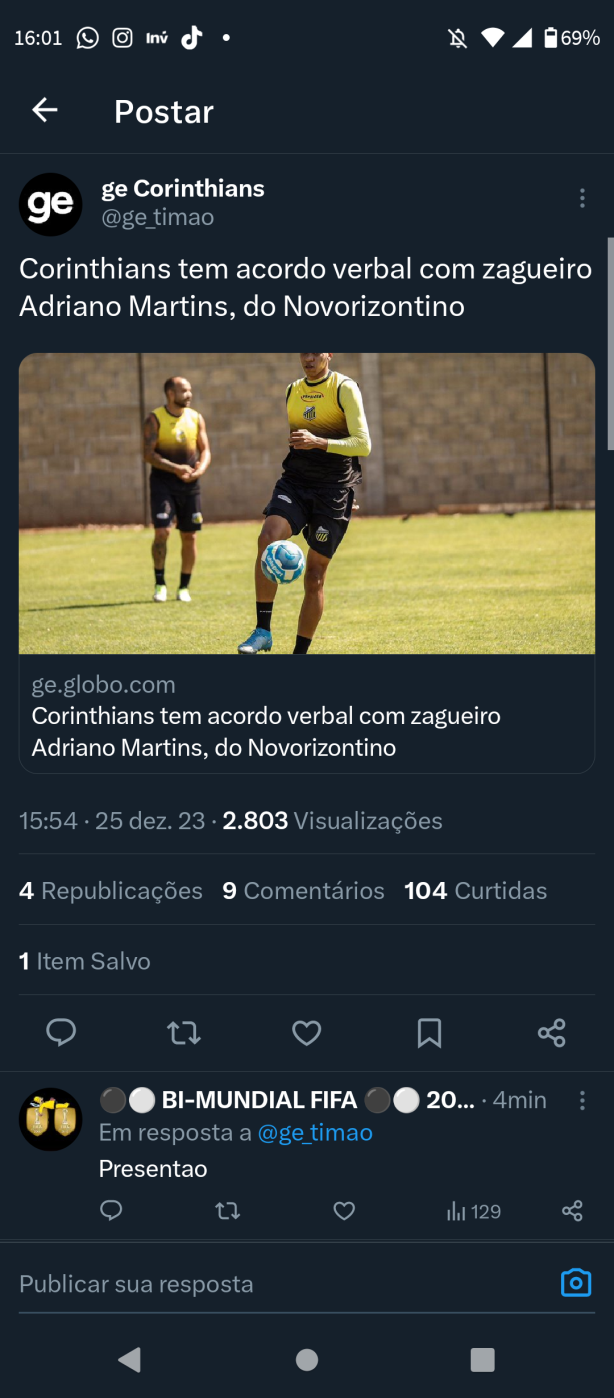 Adriano Martins tem acordo verbal com o Corinthians