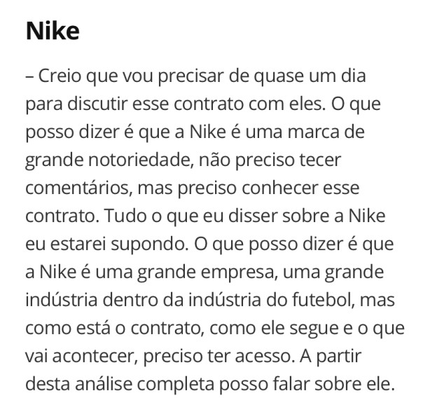 O que eu sempre pedi vai acontecer, o novo gerente de marketing vai rever o contrato da Nike!