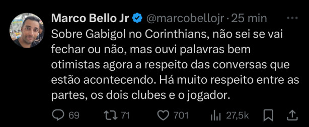 Gabigol ser jogador do Corinthians em 2024!