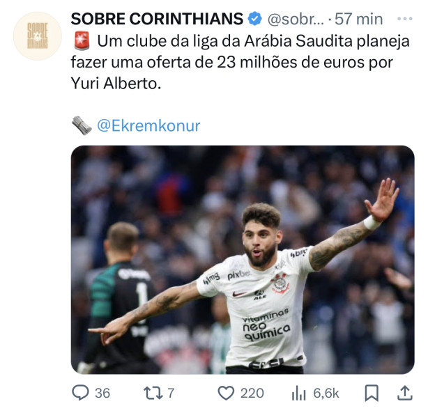 Proposta �rabe para o Yuri Alberto