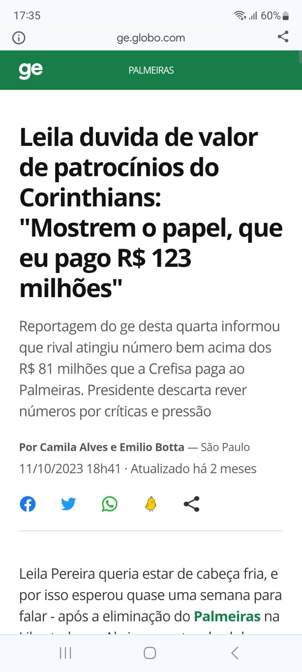 Leila Pereira sobre patrocnio do Corinthians (MOSTRA O PAPEL QUE PAGO OS 123 milhões)