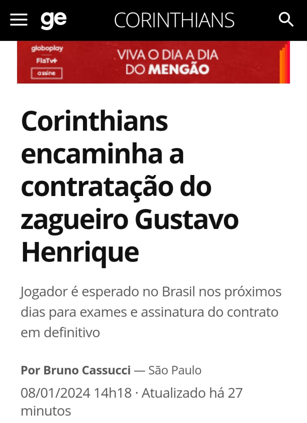 GE crava Gustavo Henrique no Tim&atilde;o!