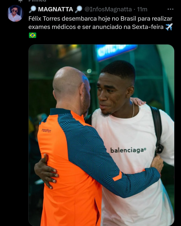 Felix Torres chegou.