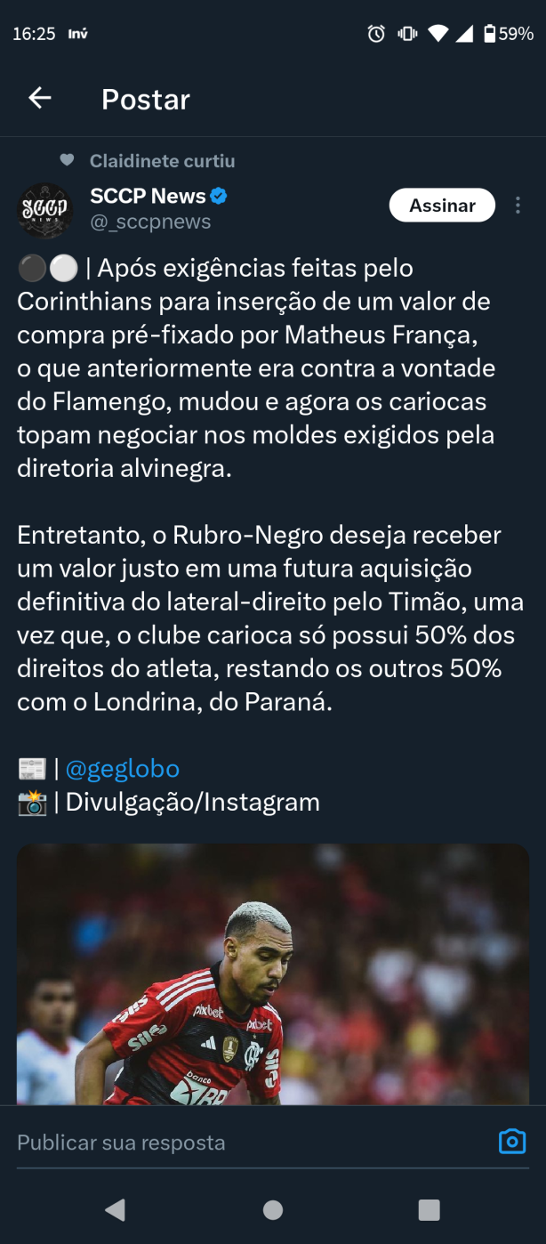 Flamengo aceitou as exigncias do Corinthians