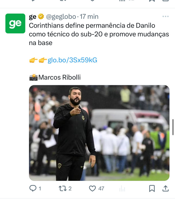 Augusto mantm Danilo como tcnico do sub 20