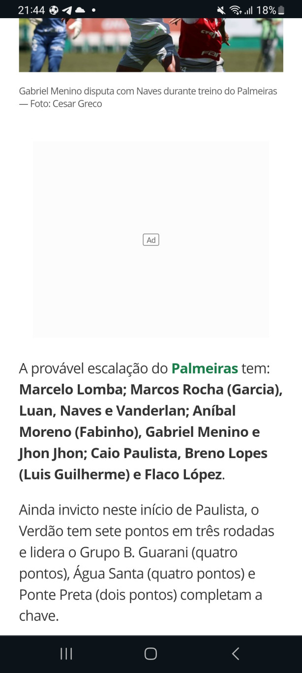 Olha esse time que o Palmeiras entrou em campo!