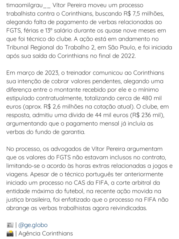 VP abre processo trabalhista contra o Corinthians, F�s do Tra�ra ainda est�o aqui?