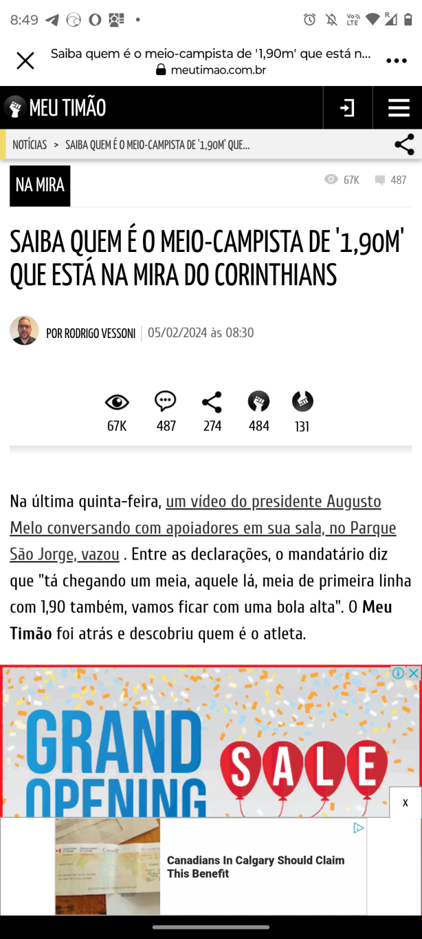 Corinthians virou noticirio de Revista Fashion