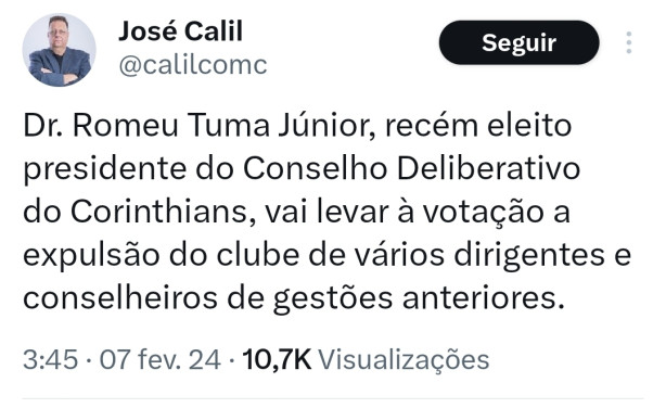 informa��o: Vota��o de exclus�o de membros do Conselho