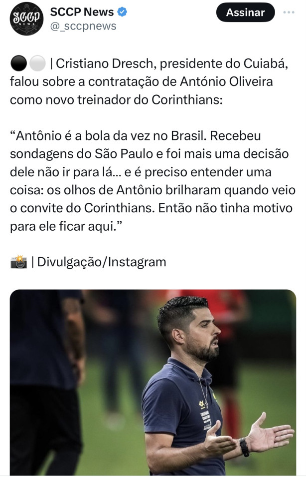 Antnio Oliveira recusou o SP?