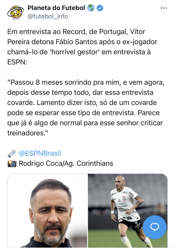Vitor Pereira destri e humilha o Fbio Santos