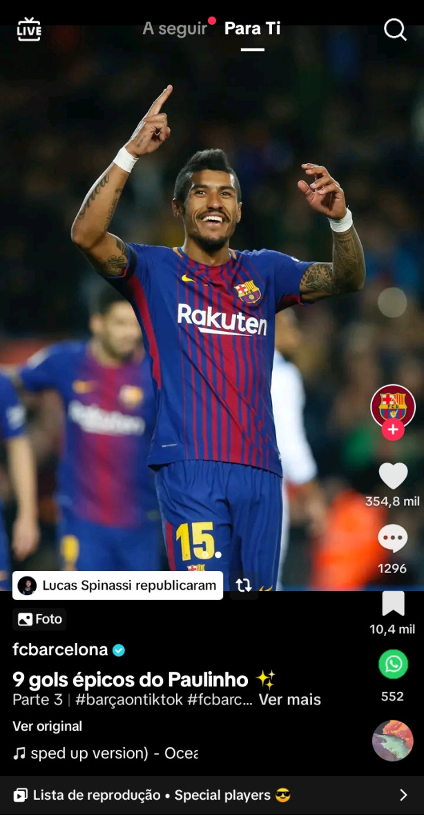 O perfil oficial do Barcelona 