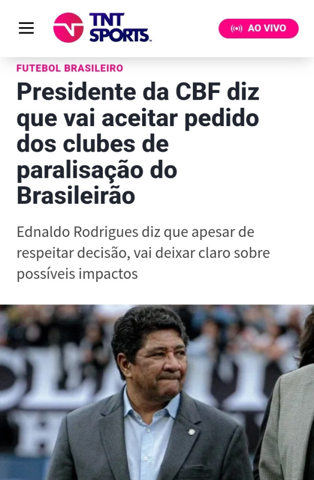 Campeonato brasileiro ser paralisado
