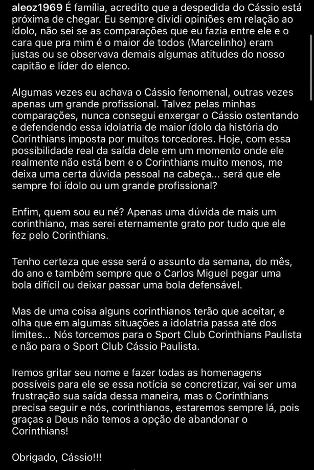 Presidente dos gavies da Fiel Torcemos para o Sport Club Corinthians Paulista e no para o ...