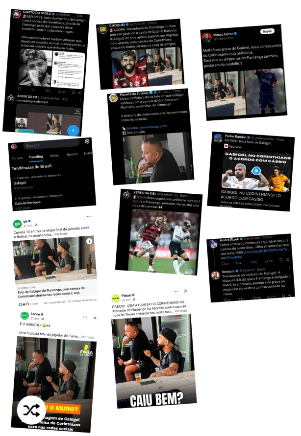 O Gabigol com a camisa do Corinthians parou a Internet toda e um dia triste do jornalismo